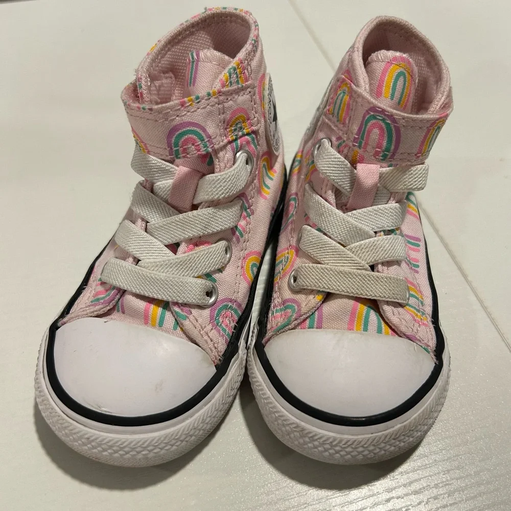 Converse Chuck Taylor All Star Easy-On Sneaker Pink Rainbows Baby Size 5